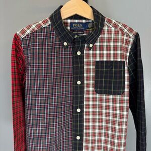 Polo Ralph Lauren Plaid Cotton Poplin Fun Shirt‎ Natural Stretch Size 7